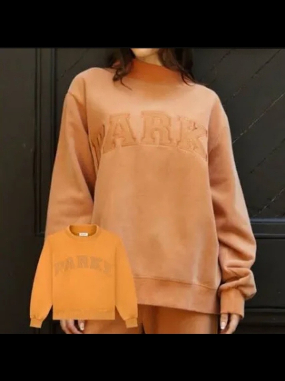 Parke 2025 Orange Halloween Oversized Fleece Mockneck Sweatshirt L/XL RARE